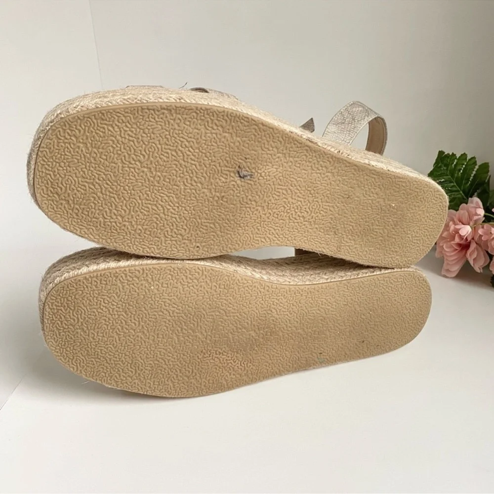 Lulu's Cobi Beige Snake Espadrille Platform Sandals